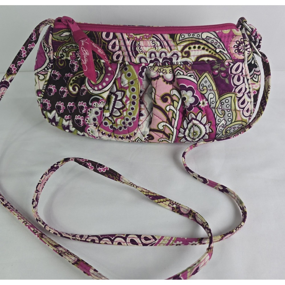 Vera Bradley Multicolor Paisley Quilted Crossbody Bag Zip Top Detachable Strap - Picture 2 of 5